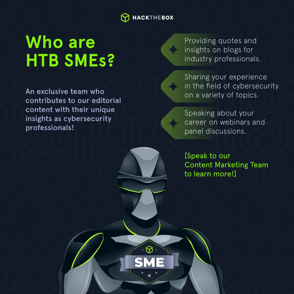 Who are HTB SMEs?